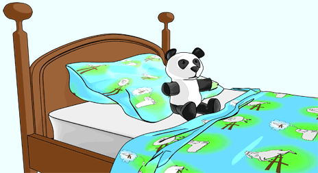 In bed with Pandaman Character of Ndbag The Boogeyman